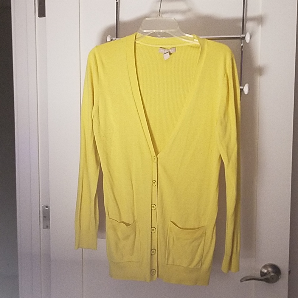 Yellow banana republic cardigan